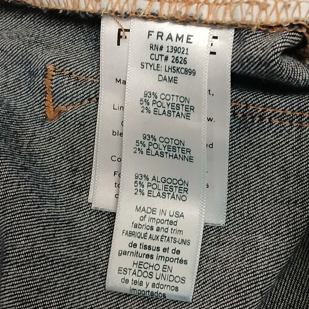 FRAME Le High Skinny Crop Jeans Womens Blue Dark Wash High Rise Stretch Dame 31